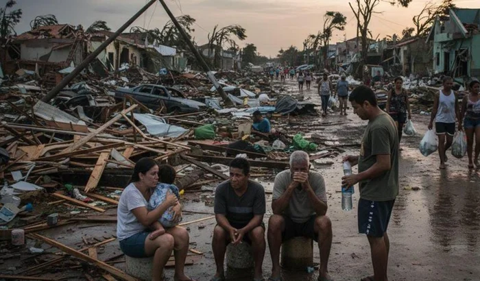 Destruição causada pelo tornado em Rio Bonito do Iguaçu